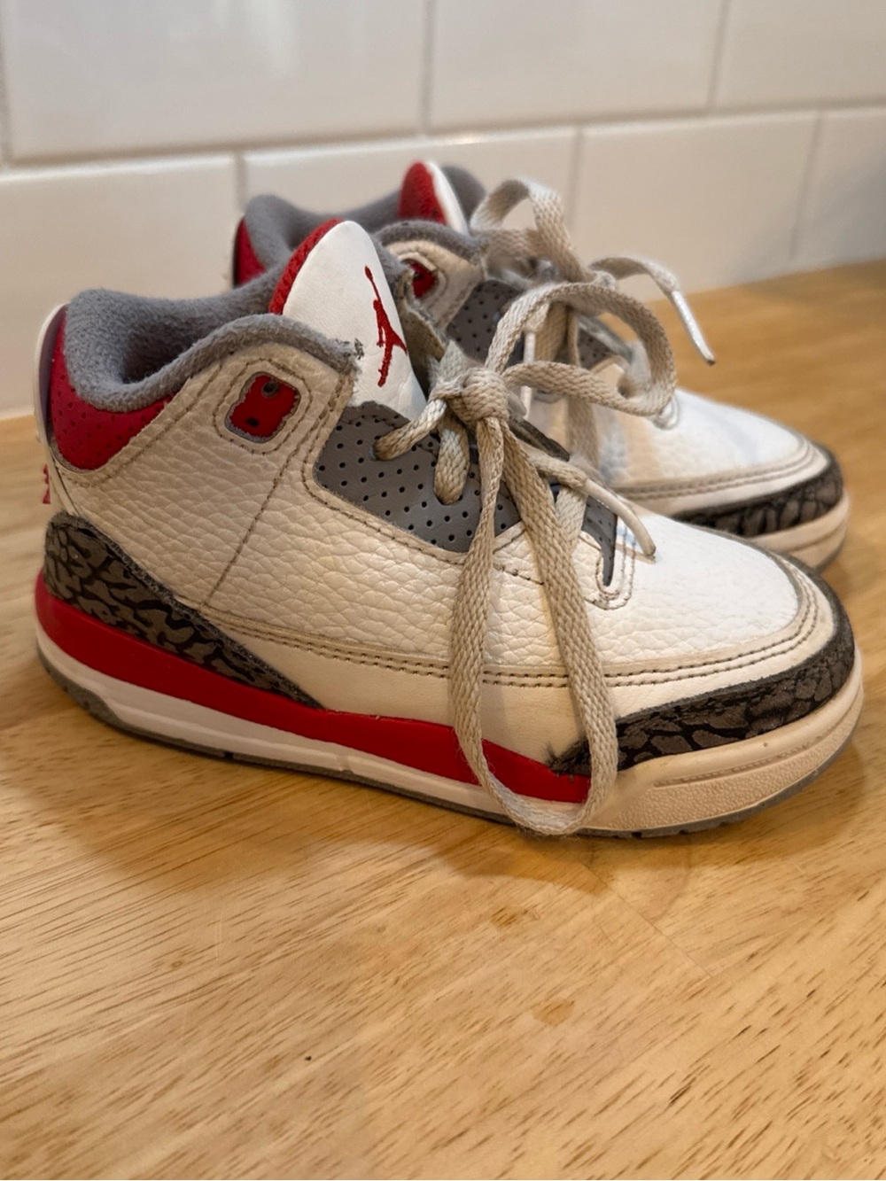 Nike Air Jordan 3 Retro TD Fire Red Toddler Shoes Size 8C School Outdoor Sports